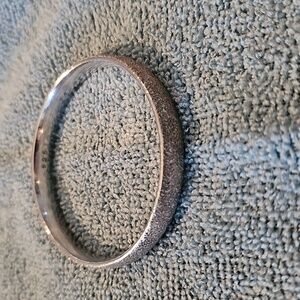 Sterling Silver 925 Textured Bangle Bracelet